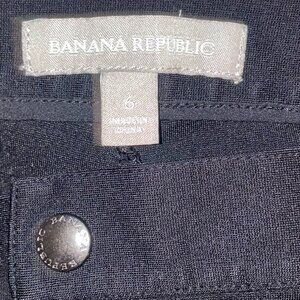 Banana Republic Tight Black Pants with Faux Leather Sides
